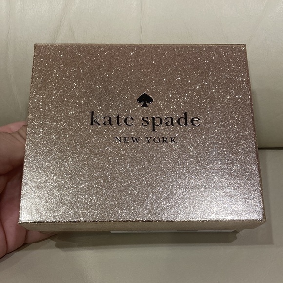 NWT Kate Spade Lunar Night Silver Sparkle Glitter Boxed Small Card Holder Wallet - Picture 13 of 15